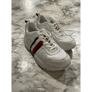 Tommy Hilfiger White leather athletic sneakers
